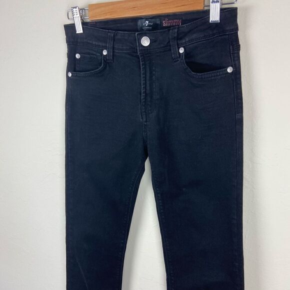 7 For All Mankind Slimmy Luxe High-Waist Skinny Jean - Black - Picture 3 of 8